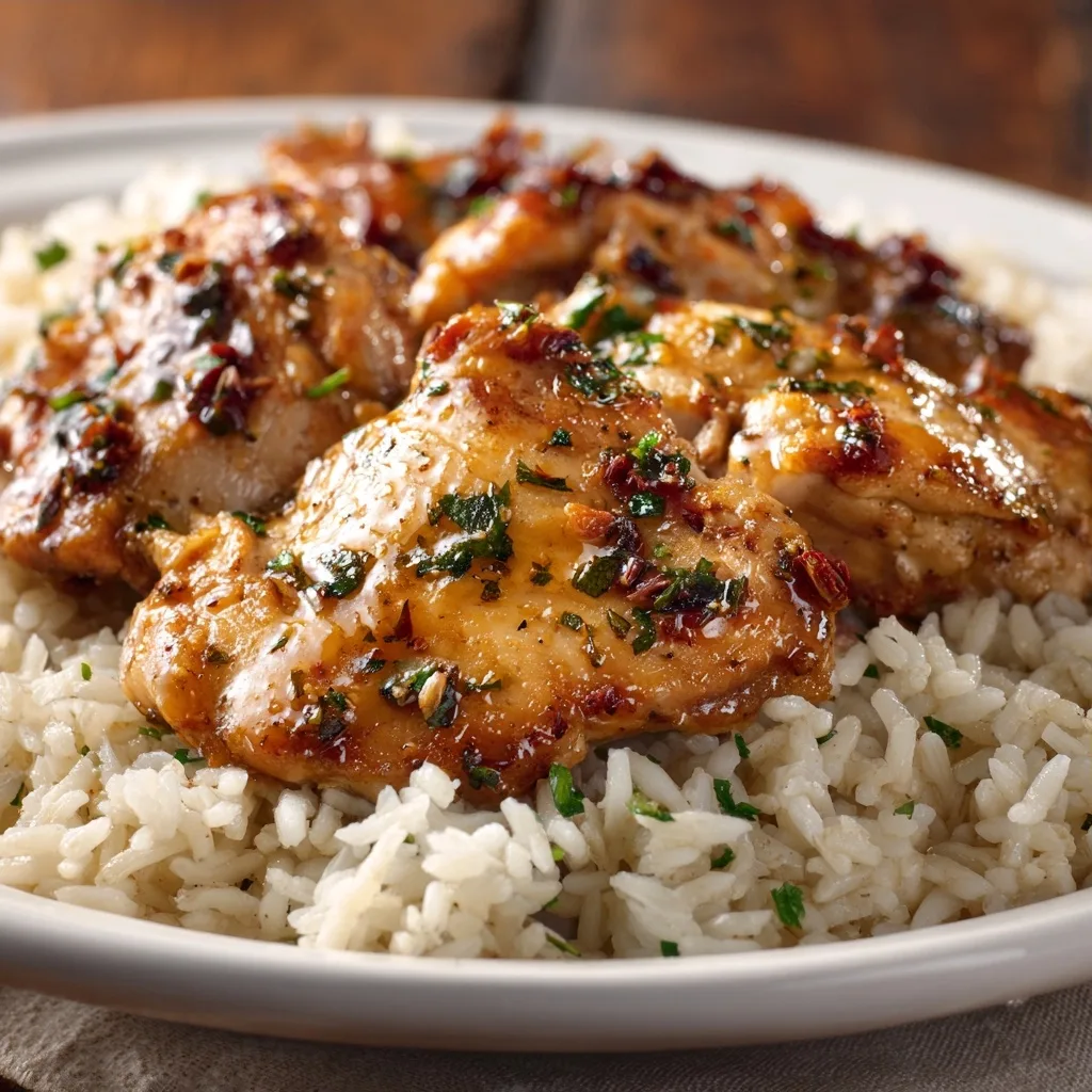 Garlic Butter Chicken and Rice for a High Protein Lunch