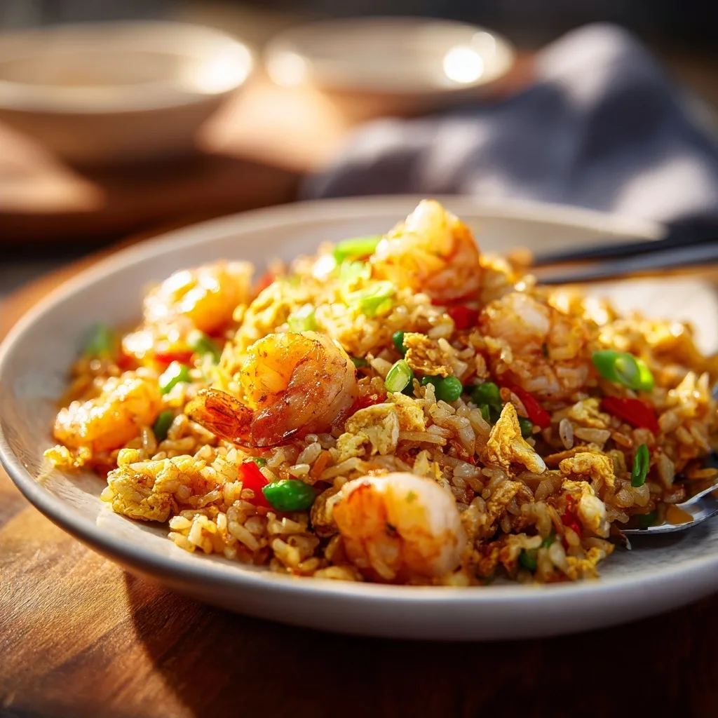 Quick Shrimp Fried Rice with Fresh Vegetables